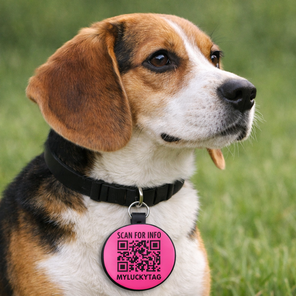 MYLUCKYTAG QR Code Silicone Pet ID Tag