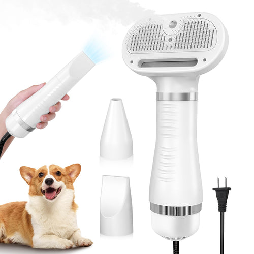 4-in-1 Pet Grooming Steam Brush with Dryer